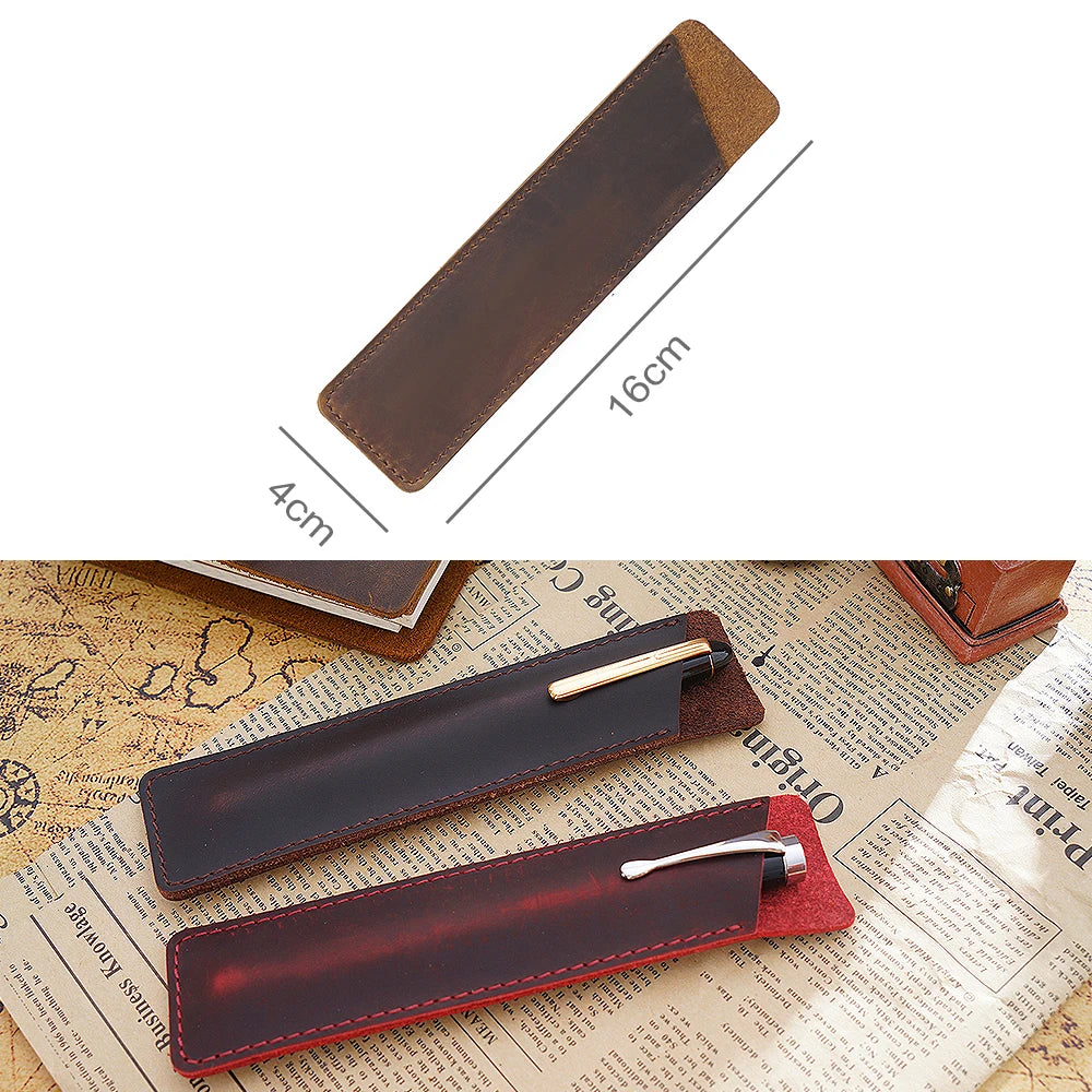 Etui à stylo en cuir véritable