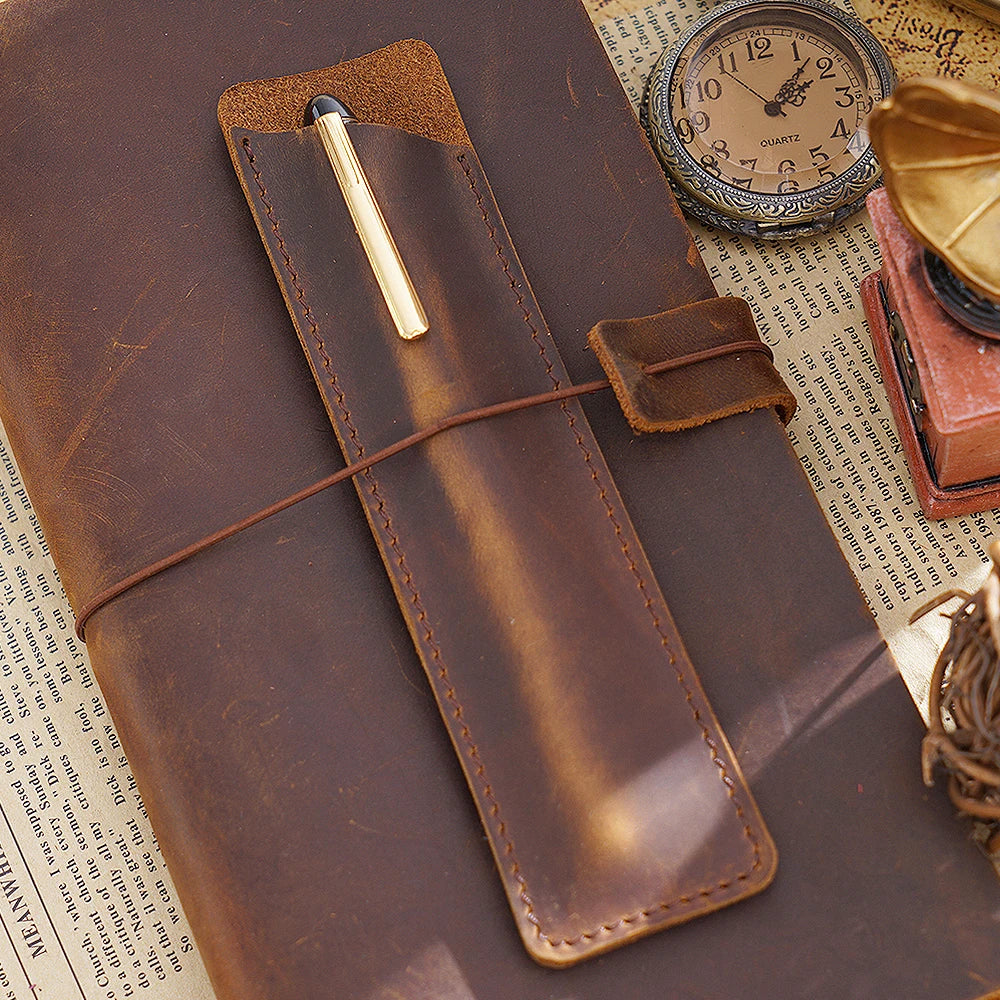 Etui à stylo en cuir véritable