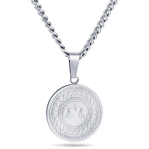 Collier médaillon "balance de la justice"