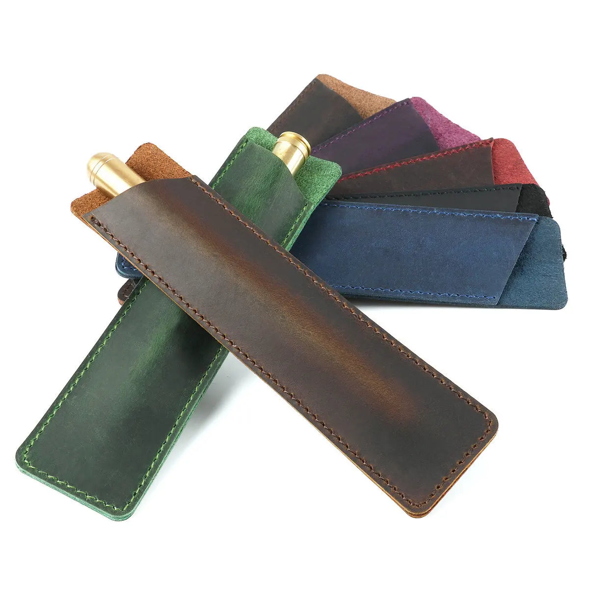Etui à stylo en cuir véritable
