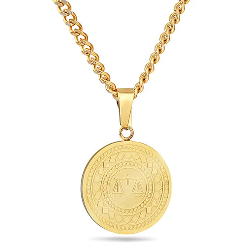 Collier médaillon "balance de la justice"