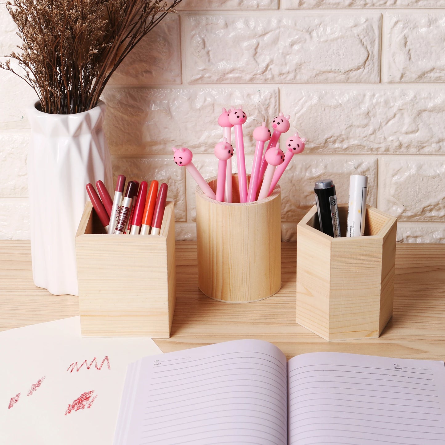 Pot à crayons en bois élégant