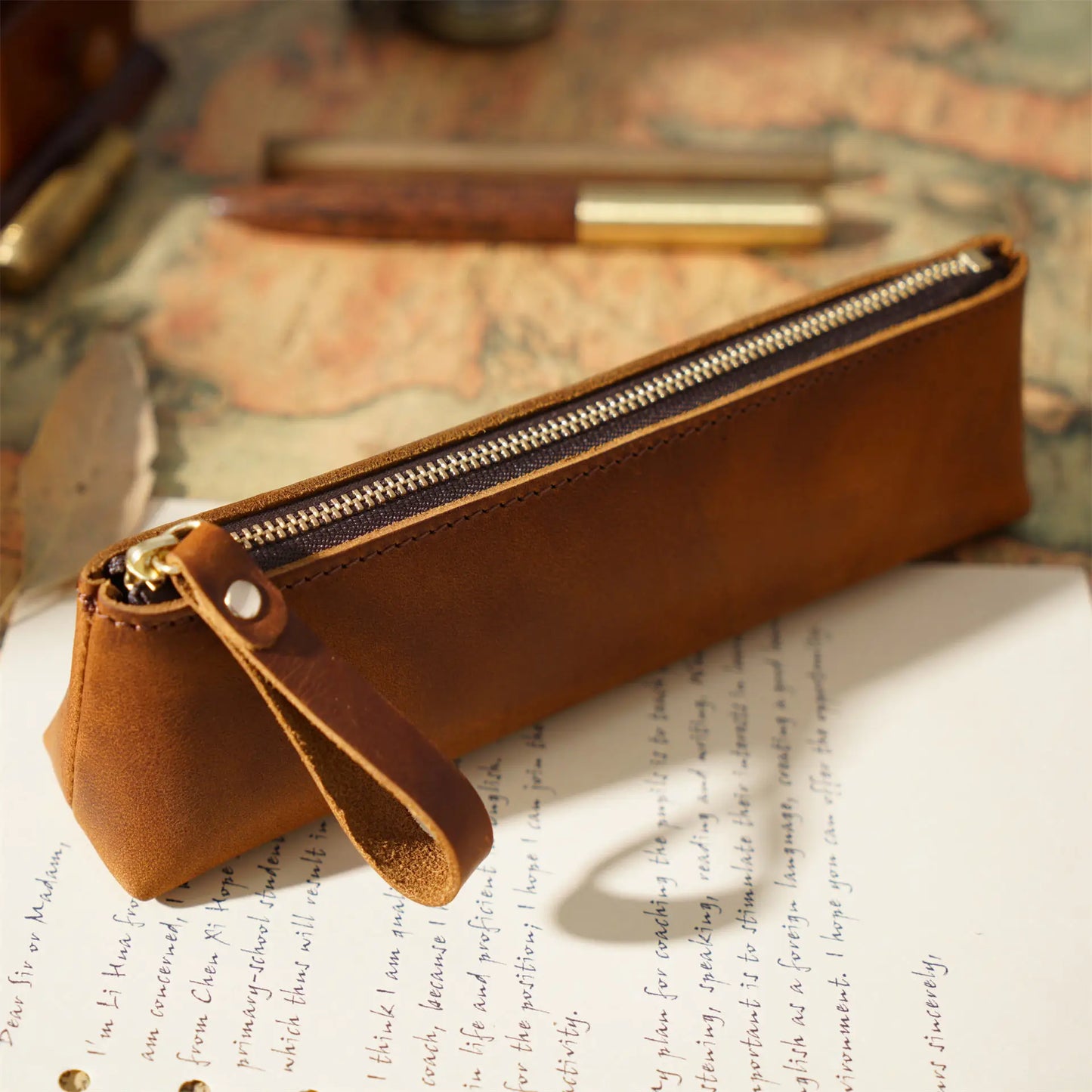 Trousse en cuir véritable