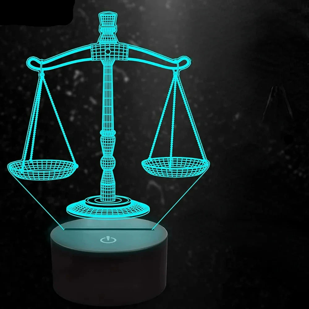 Veilleuse Balance de la justice LED 16 couleurs