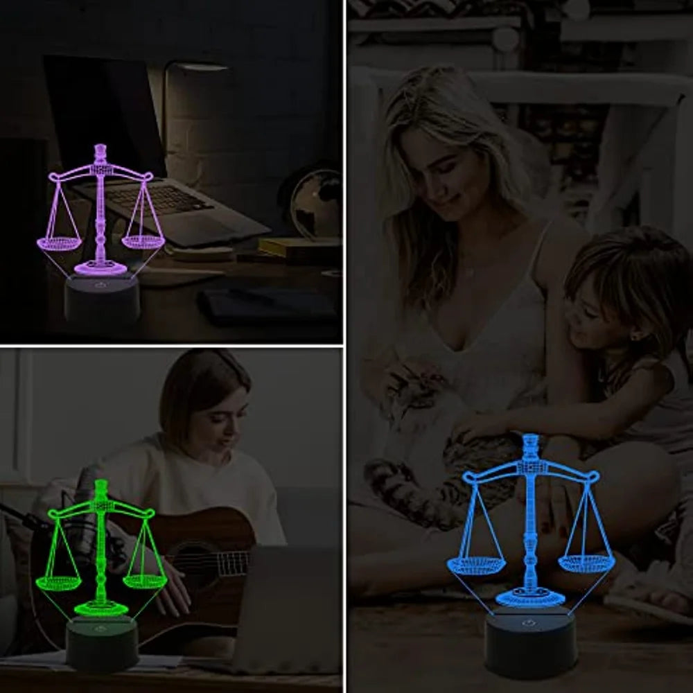 Veilleuse Balance de la justice LED 16 couleurs