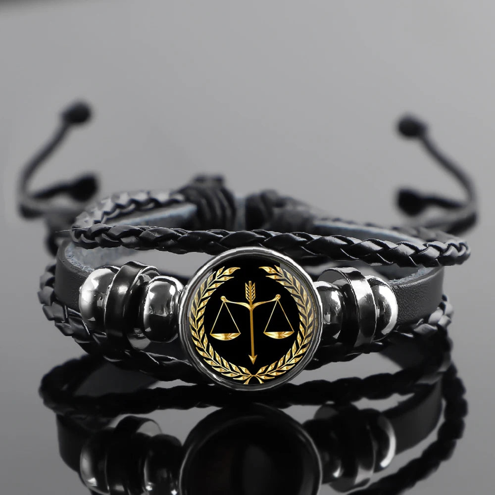 Bracelet en cuir Balance de la Justice