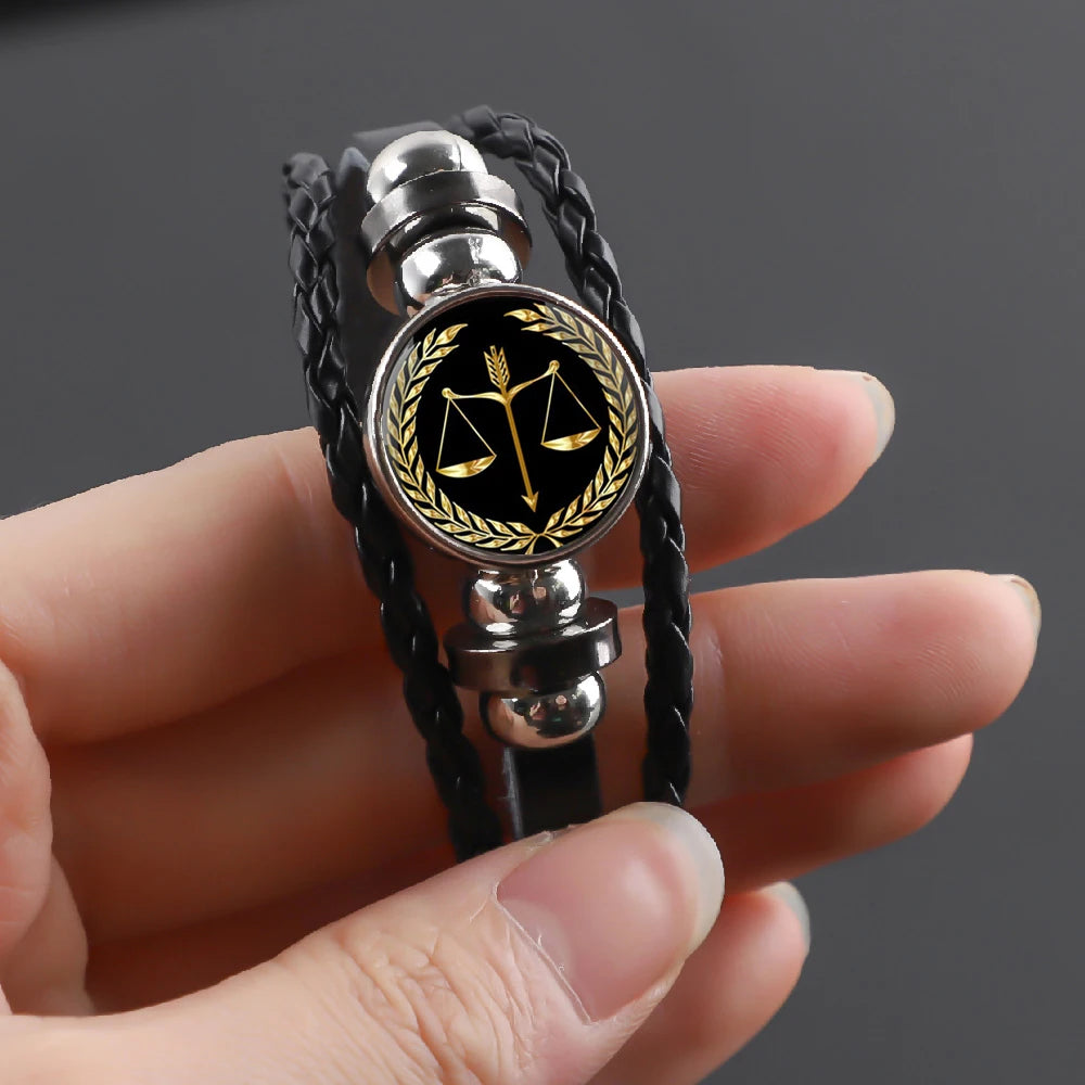 Bracelet en cuir Balance de la Justice