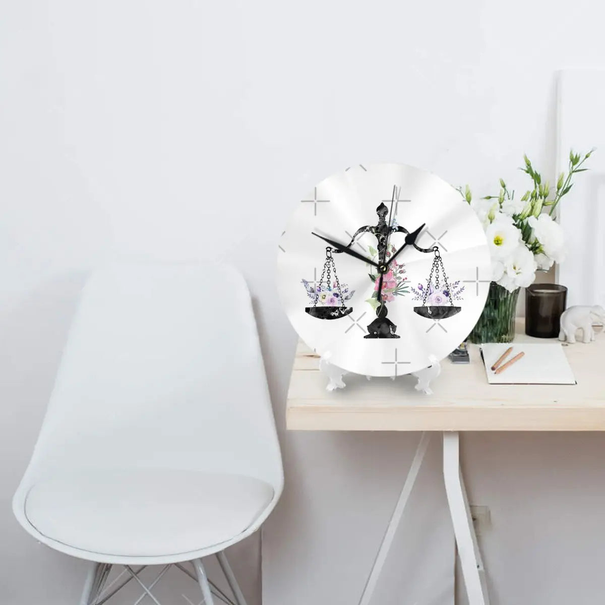 Horloge "justice fleurie"