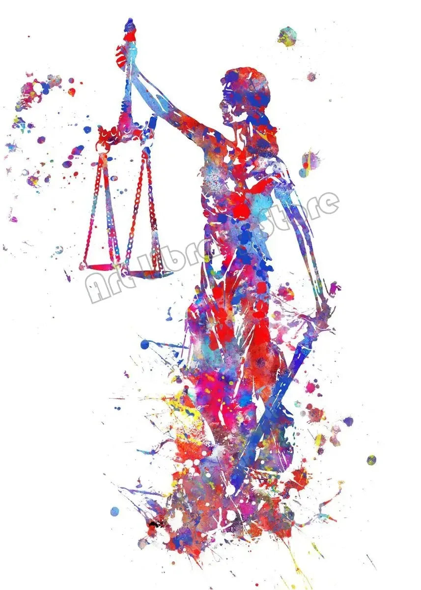 Impression sur toile "Lady Justice Themis Scales"