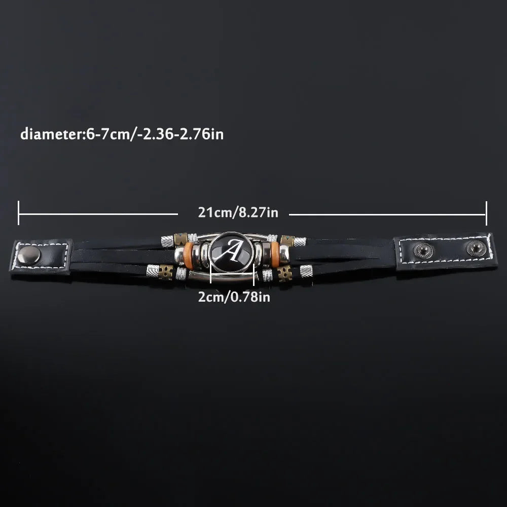Bracelet vintage en cuir tressé – Balance de la Justice
