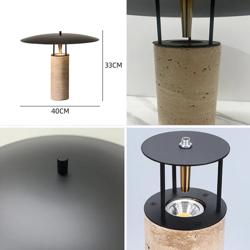 Lampe de Table Design Pierre & Métal