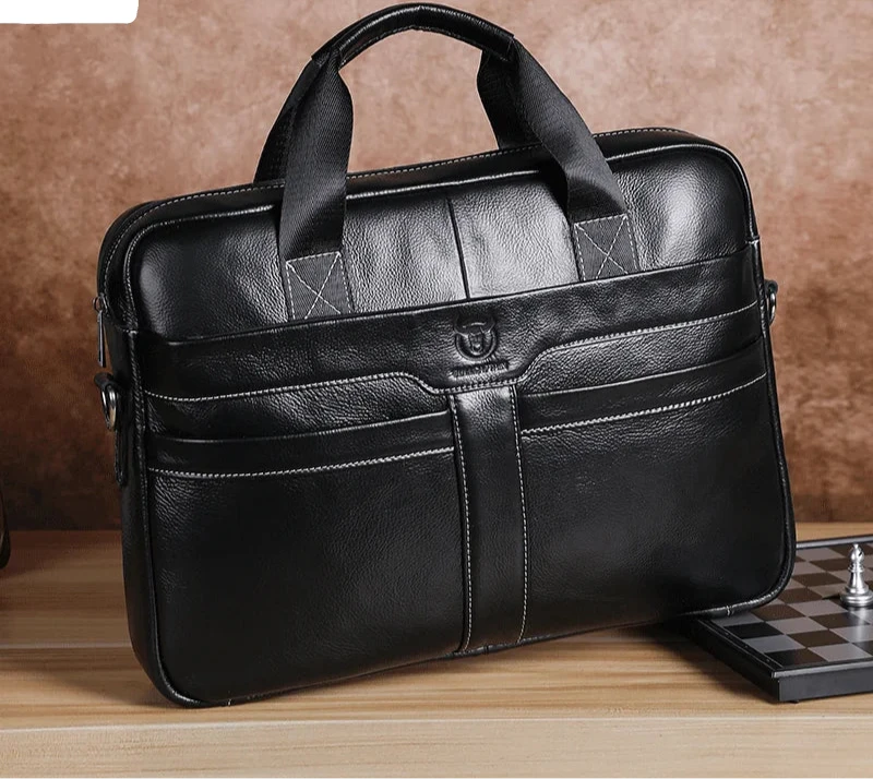 Mallette en cuir véritable pour homme