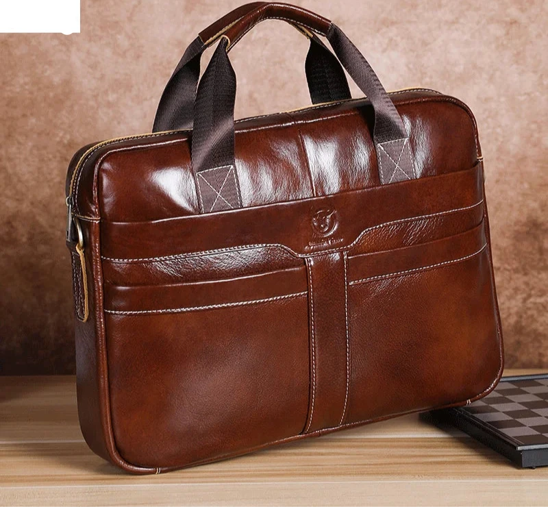 Mallette en cuir véritable pour homme