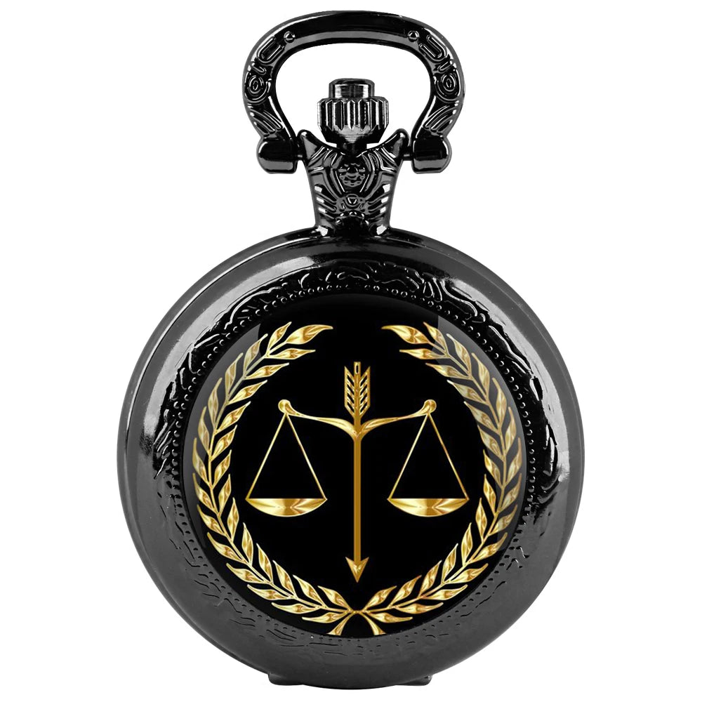 Montre à gousset Justice avec chaîne