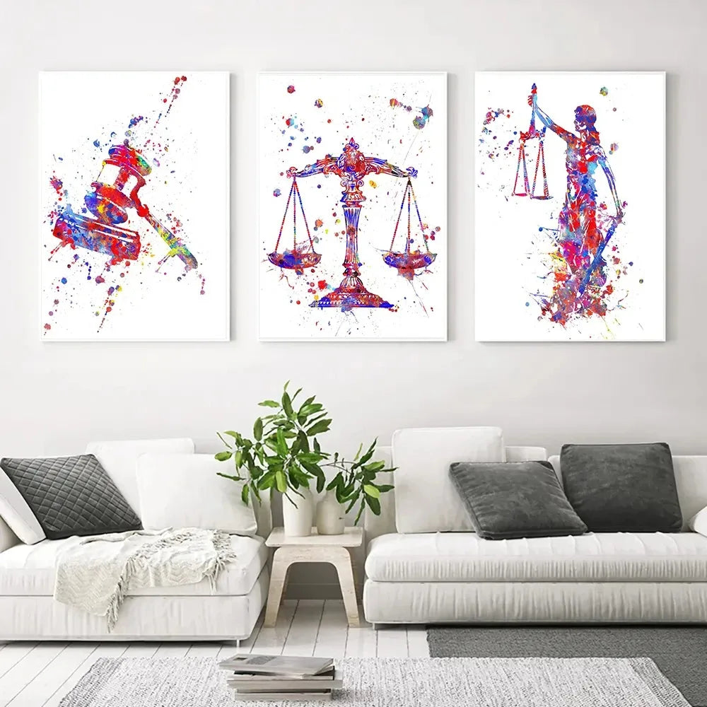 Impression sur toile "Lady Justice Themis Scales"