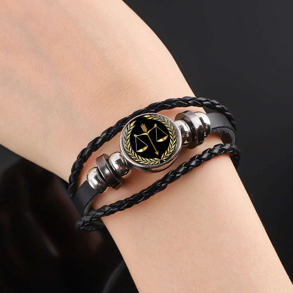 Bracelet en cuir Balance de la Justice