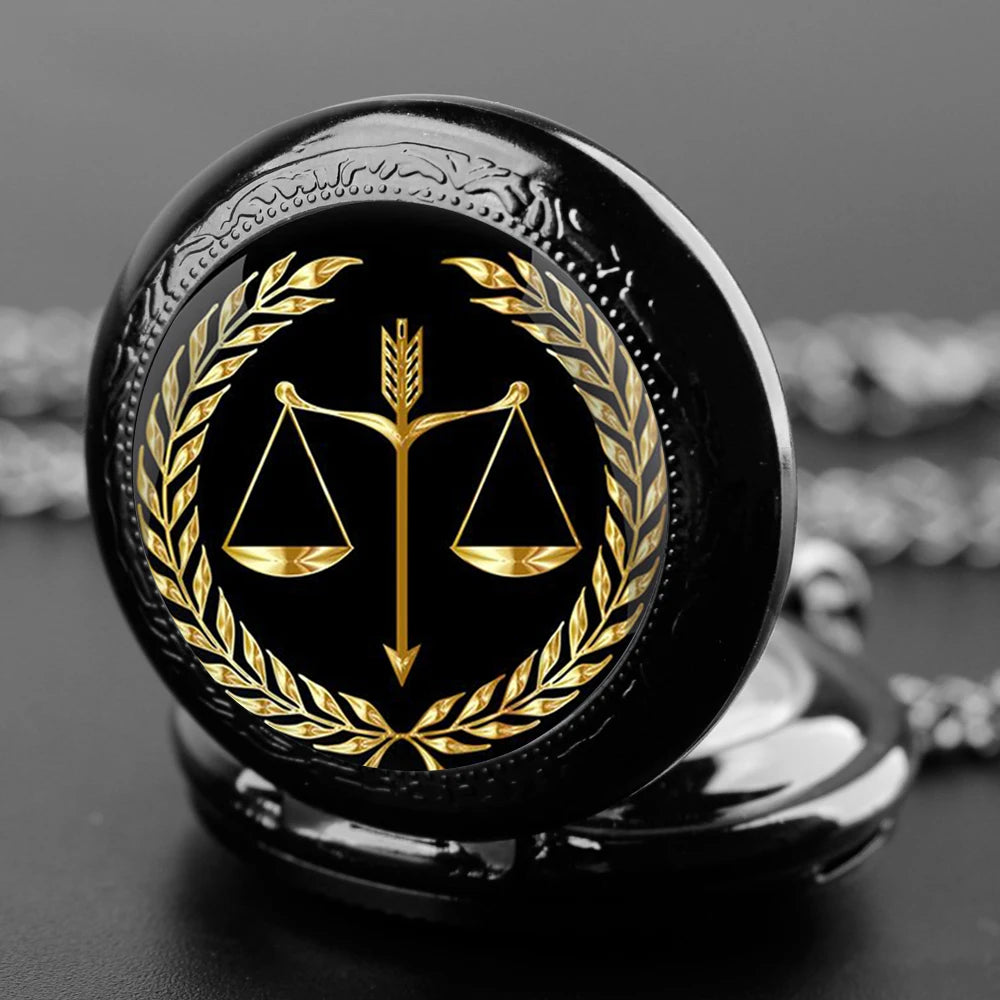 Montre à gousset Justice avec chaîne