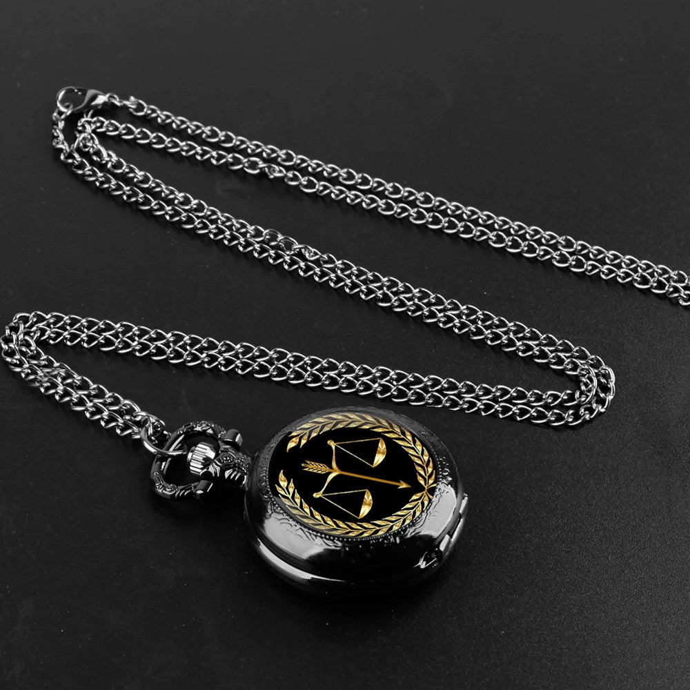 Montre à gousset Justice avec chaîne