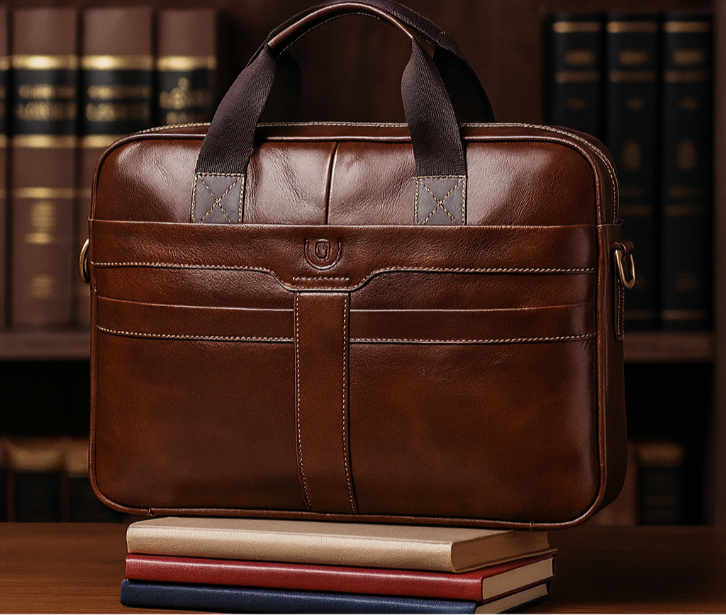 Mallette en cuir véritable pour homme