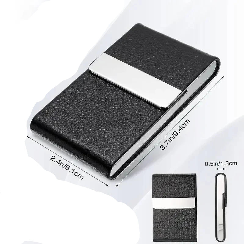 porte-cartes de visite en cuir PU