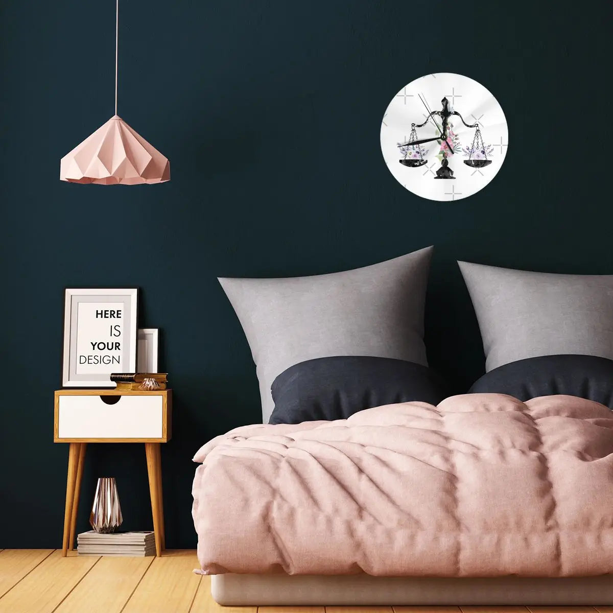 Horloge "justice fleurie"