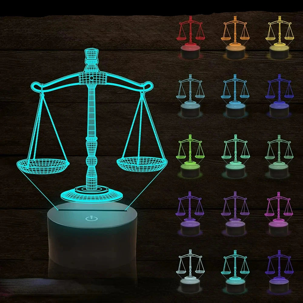 Veilleuse Balance de la justice LED 16 couleurs