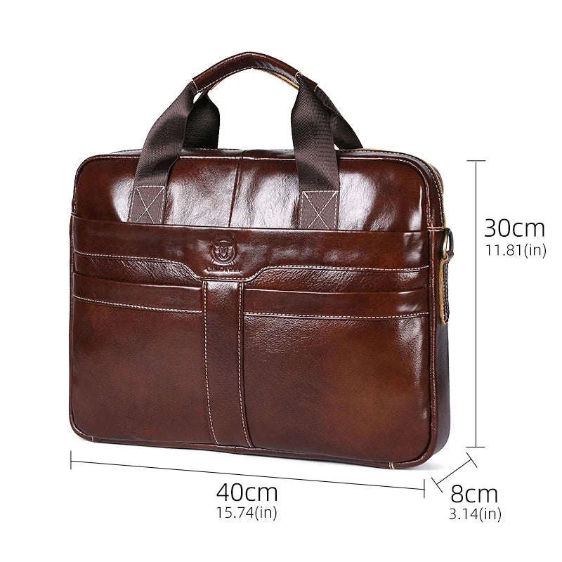 Mallette en cuir véritable pour homme