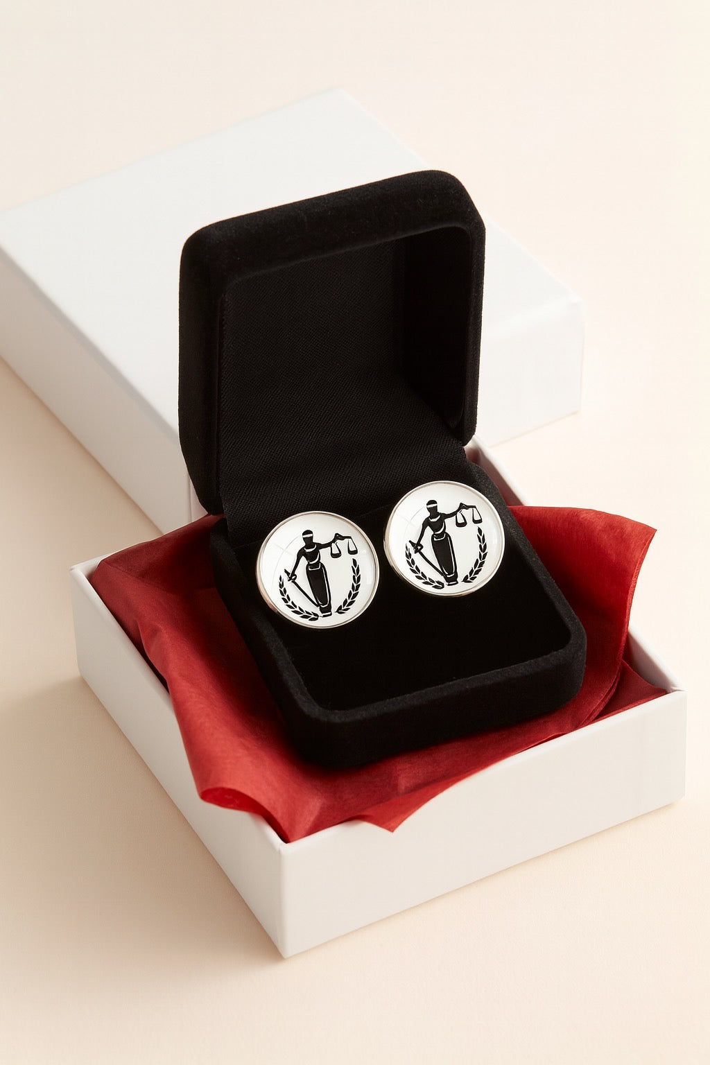 Boutons de manchette Thémis déesse de la justice style sobre – Boutique Easy Droit