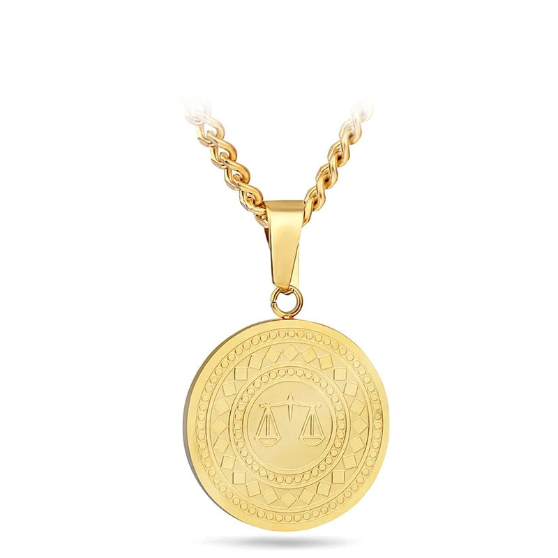 Collier médaillon "balance de la justice"