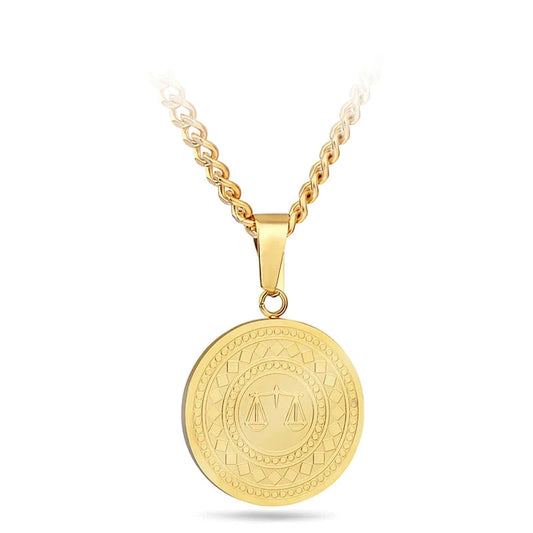 Collier médaillon "balance de la justice"