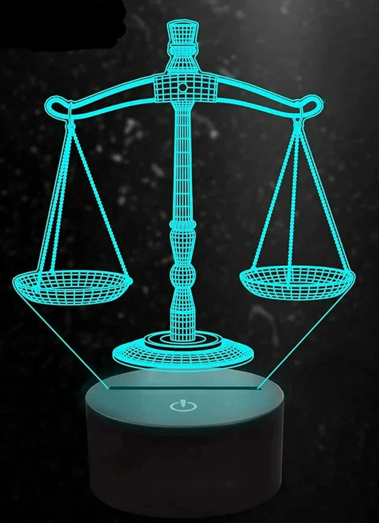 Veilleuse Balance de la justice LED 7 couleurs ou 16 couleurs