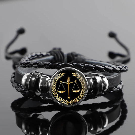 Bracelet en cuir Balance de la Justice