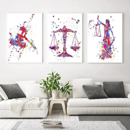 Impression sur toile "Lady Justice Themis Scales"