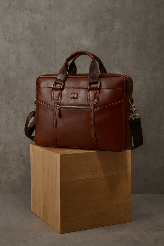 Sacoche en cuir véritable pour homme 15"