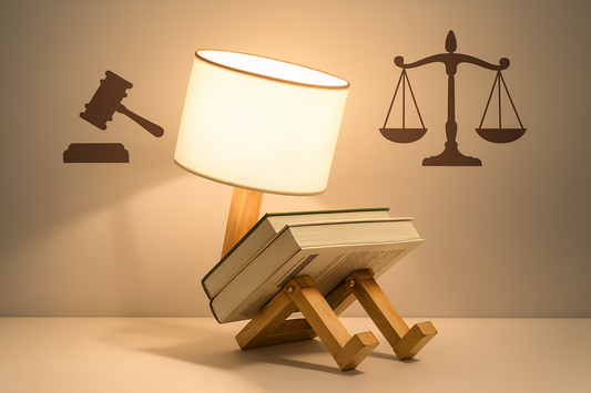 Lampe design porte-livres en bois  – Boutique Easy Droit