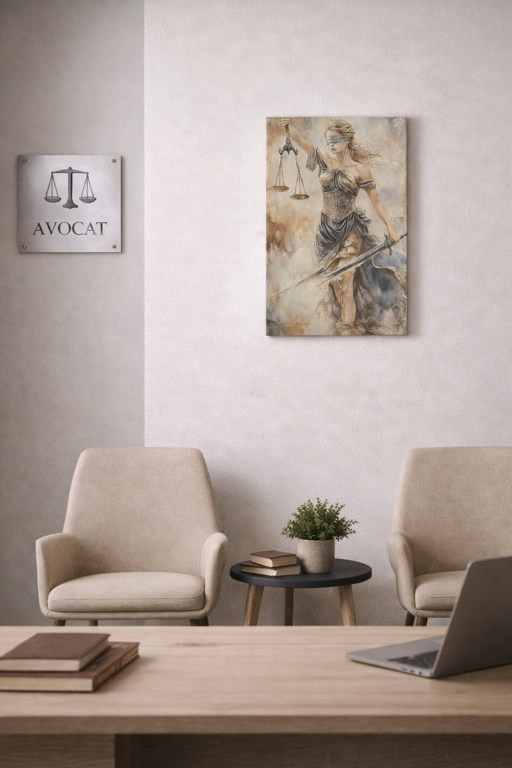 Tableau La Marche du Juste dans salle d’attente de cabinet juridique – Boutique Easy Droit